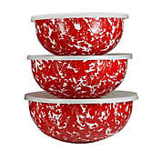 Golden Rabbit&reg; 3-Piece Red Swirl Mixing Bowl Set
