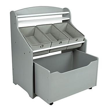 Gray 3-in-1 Toy Storage Organizer with Toy Chest. View a larger version of this product image.