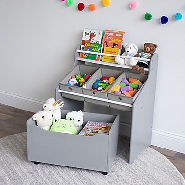 Gray 3-in-1 Toy Storage Organizer with Toy Chest. View a larger version of this product image.