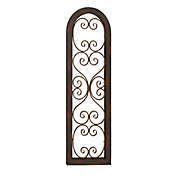 Heart Scrollwork Arch 48-Inch x 15-Inch Wall Panel in Brown