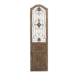 Arched Door Scrollwork 19-Inch x 72-Inch Wall Panel in Walnut/Bronze