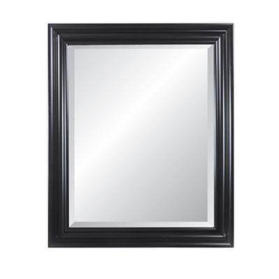 Alpine Art & Mirror Carriage House Black & Silver 31-inch x 37-inch Rectangular Beveled Wall Mirror