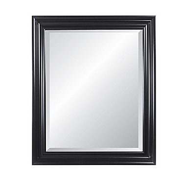 Alpine Art & Mirror Carriage House Black & Silver 31-inch x 37-inch Rectangular Beveled Wall Mirror. View a larger version of this product image.