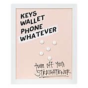 Designs Direct Keys Wallet Phone 17-Inch x 14-Inch Framed Board Wall Art in Pink