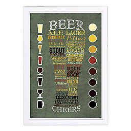 Beer Chart 13-Inch x 19-Inch Framed Wall Art