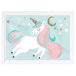 Unicorn and the Moon 19-Inch x 13-Inch Framed Wall Art