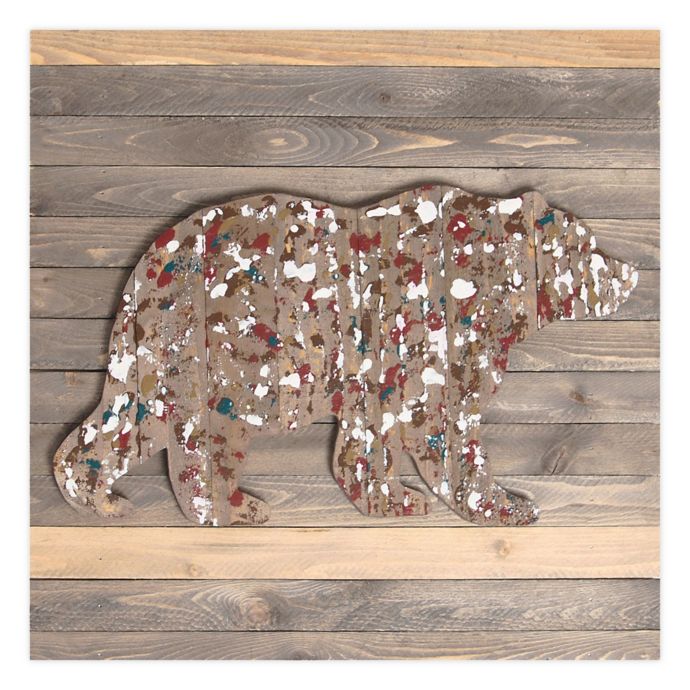 Sweet Bird Co Bear 18 Inch Square Reclaimed Wood Wall Art Bed Bath Beyond