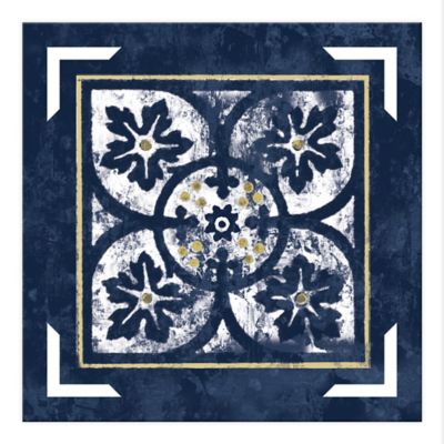 Letter Monogram Canvas Wall Art In Navy Bed Bath Beyond