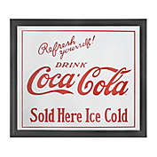Crystal Art&#39;s Coca Cola Sold Here 13-Inch x 15-Inch Rectangular Screen Printed Accent Mirror