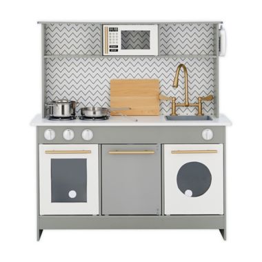 Teamson&trade; Kids Little Chef Berlin Modern Play Kitchen in Grey/White. View a larger version of this product image.