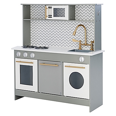 Teamson&trade; Kids Little Chef Berlin Modern Play Kitchen in Grey/White. View a larger version of this product image.