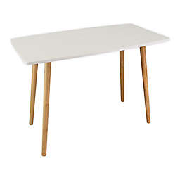 Casual Home Ezly Mid-Century Style Wooden Desk in White/Natural