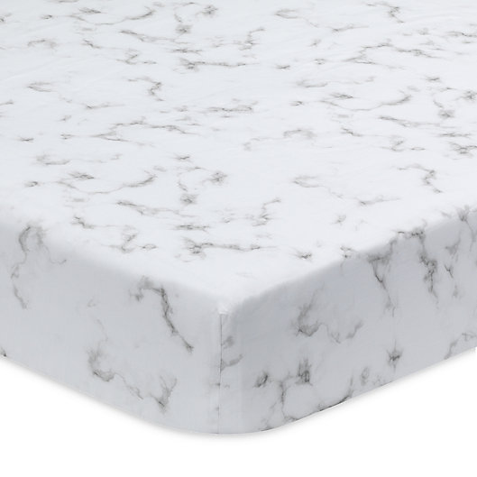 Alternate image 1 for Lambs & Ivy® Signature Separates Marble Fitted Crib Sheet in Grey