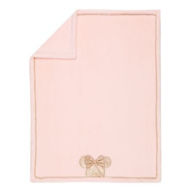 Disney&reg; Minnie Mouse Lux Applique Receiving Blanket in Pink. View a larger version of this product image.