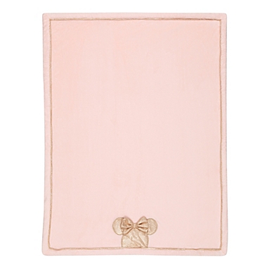 Disney&reg; Minnie Mouse Lux Applique Receiving Blanket in Pink. View a larger version of this product image.