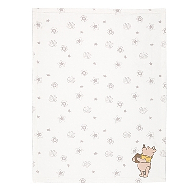 Disney&reg; Winnie the Pooh Lux Applique Receiving Blanket in Beige. View a larger version of this product image.