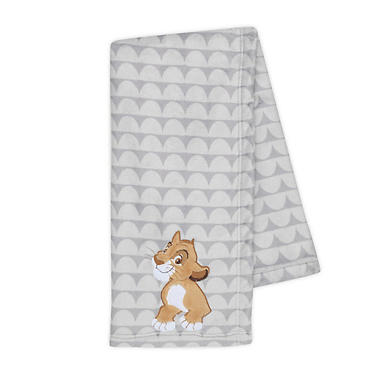 Alternate image 1 for Disney® The Lion King Lux Applique Receiving Blanket in Grey
