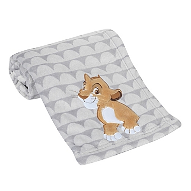 Disney&reg; The Lion King Lux Applique Receiving Blanket in Grey. View a larger version of this product image.
