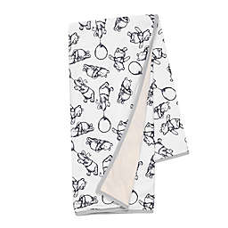 Disney® Winnie the Pooh Sketch Receiving Blanket in White/Beige