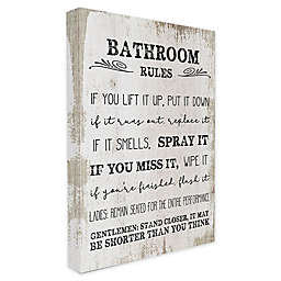 "Bathroom Rules" Canvas Wall Art