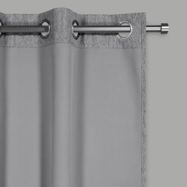 Eclipse Mooreland Grommet 100% Blackout Windor Window Curtain Panels in Charcoal (Set of 2). View a larger version of this product image.