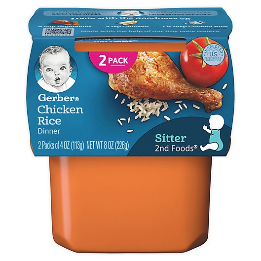 Alternate image 1 for Gerber® 2nd Foods® 2-Pack 4 oz. Chicken and Rice Nutritious Dinner