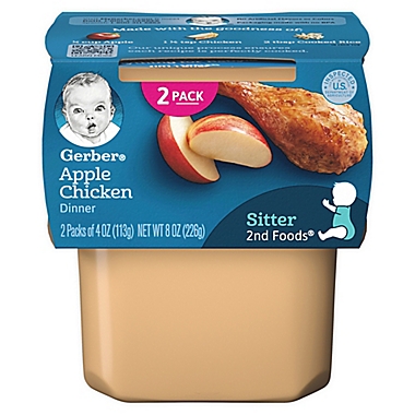 Gerber&reg; 2nd Foods&reg; 3.5 oz. Apples & Chicken (2-Pack). View a larger version of this product image.
