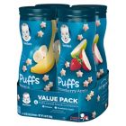 Alternate image 1 for Gerber&reg; Graduates 4-Count Puffs Cereal Snack in Banana and Strawberry Apple