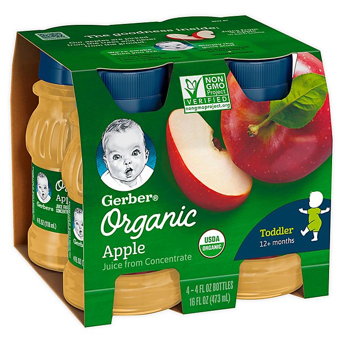 Gerber® 4-Pack 4 fl. oz. Organic Apple Juice | buybuy BABY