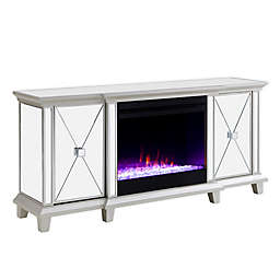 Southern Enterprises Toppington Color Changing Fireplace in Silver