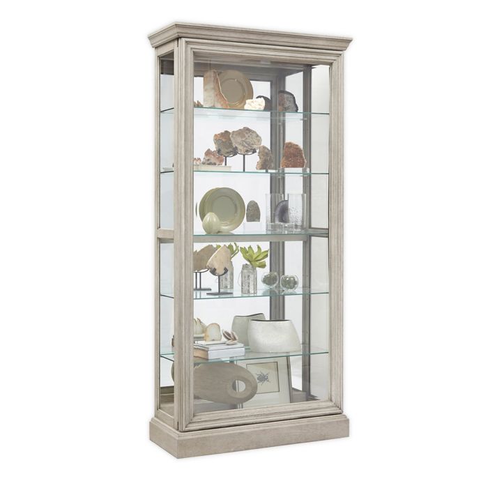 Lighted 5 Shelf Sliding Door Curio With Lock Bed Bath Beyond