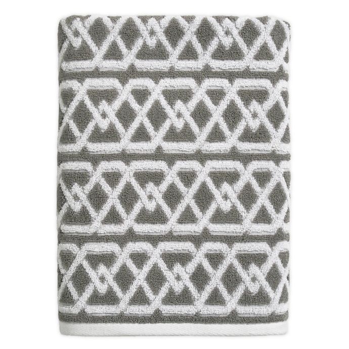 Style Lounge Geo Sculpt Bath Towel in Grey | Bed Bath and Beyond Canada