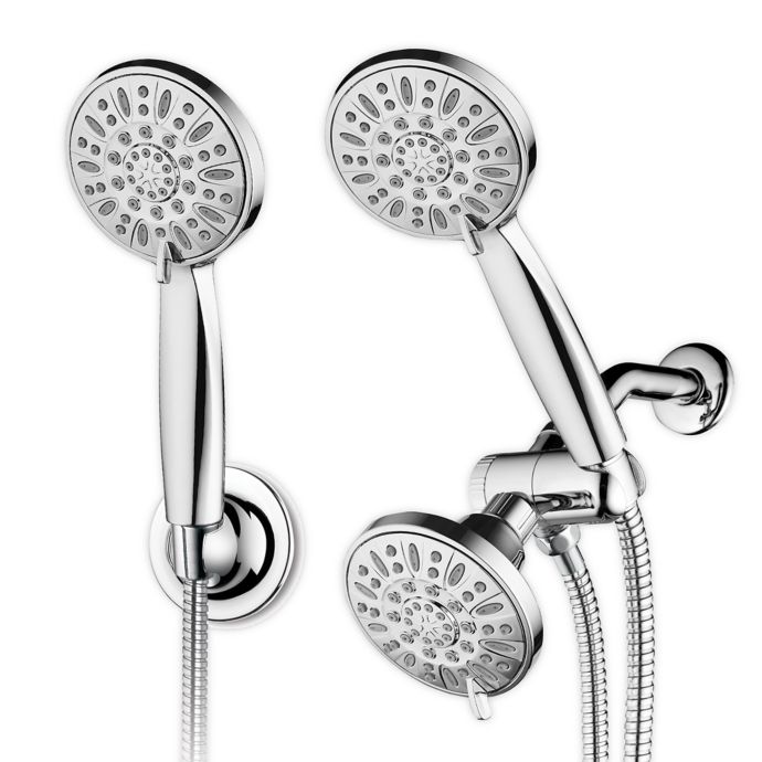 3Way Combo Showerhead with Bonus Wall Bracket in Chrome Bed Bath and