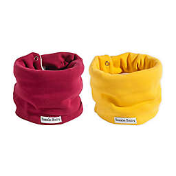 Bazzle Baby BandoBib 2-Pack Fall Solids Infinity Scarf Drool Bib with Fleece in Red/Yellow