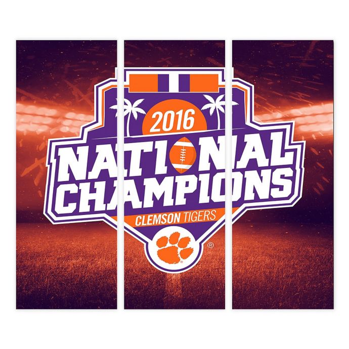 Clemson University Canvas Wall Art 2016 National Champions Triptych 