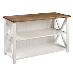 Forest Gate™ Wheatland Solid Wood Farmhouse Console Table Bookcase in White