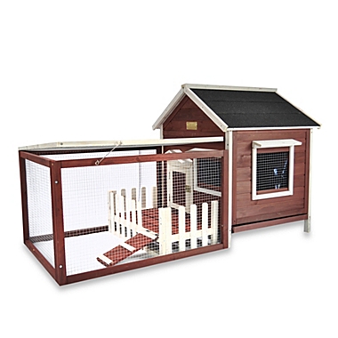 Advantek White Picket Fence Rabbit Hutch in Auburn. View a larger version of this product image.