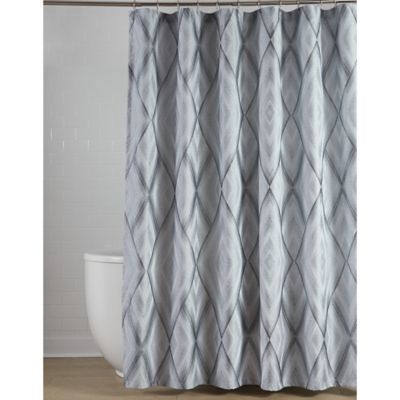 blue gray shower curtain