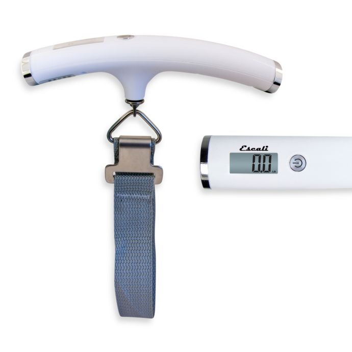 Escali® Velo 110Pound Weight Limit Portable Luggage Scale in White
