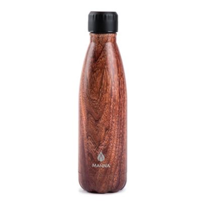 Manna&trade; Vogue&reg; 17 oz. Double Wall Stainless Steel Bottle in Brown Wood