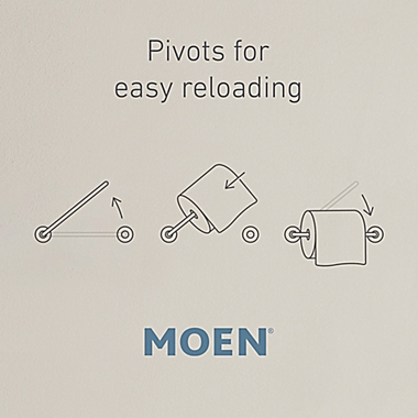 Moen&reg; Ellsworth Pivoting Wall Mount  Toilet Paper Holder in Brushed Nickel. View a larger version of this product image.