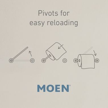 Moen&reg; Ellsworth Pivoting Wall Mount  Toilet Paper Holder in Brushed Nickel. View a larger version of this product image.