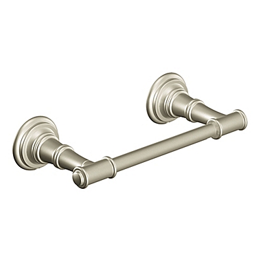 Moen&reg; Ellsworth Pivoting Wall Mount Toilet Paper Holder in Brushed Nickel. View a larger version of this product image.