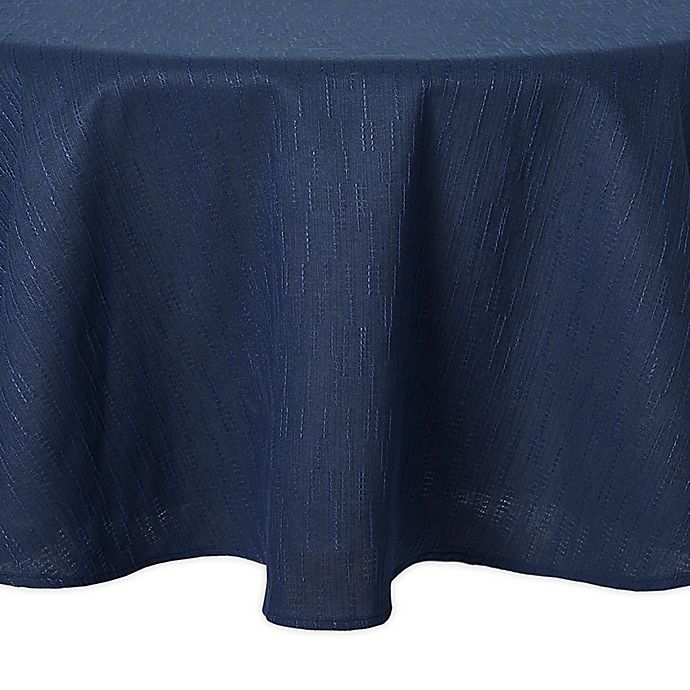 Stitches 70 Inch Round Tablecloth In, Navy Blue Round Tablecloth