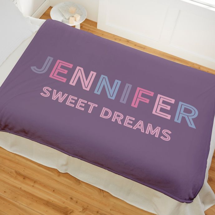 Colorful Name Personalized Fleece Blanket Collection Bed Bath & Beyond