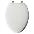 Alternate image 0 for Mayfair Elongated Molded Wood Toilet Seat with Brushed-Nickel Hinge in White