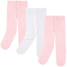 Luvable Friends® 3-Pack Tights in Black/White/Pink