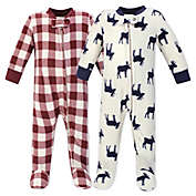 Little Treasure Moose 2-Pack Fleece Sleep &#39;N Play Fleece Pajamas