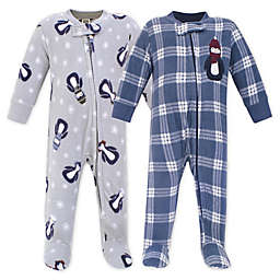 Hudson Bay Blue Penguin 2-Pack Fleece Sleep 'N Play Fleece Pajamas