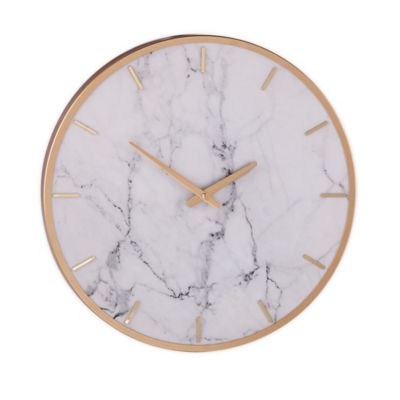 Southern Enterprises Lenzienne Faux Marble 19.75-Inch Wall Clock in White image